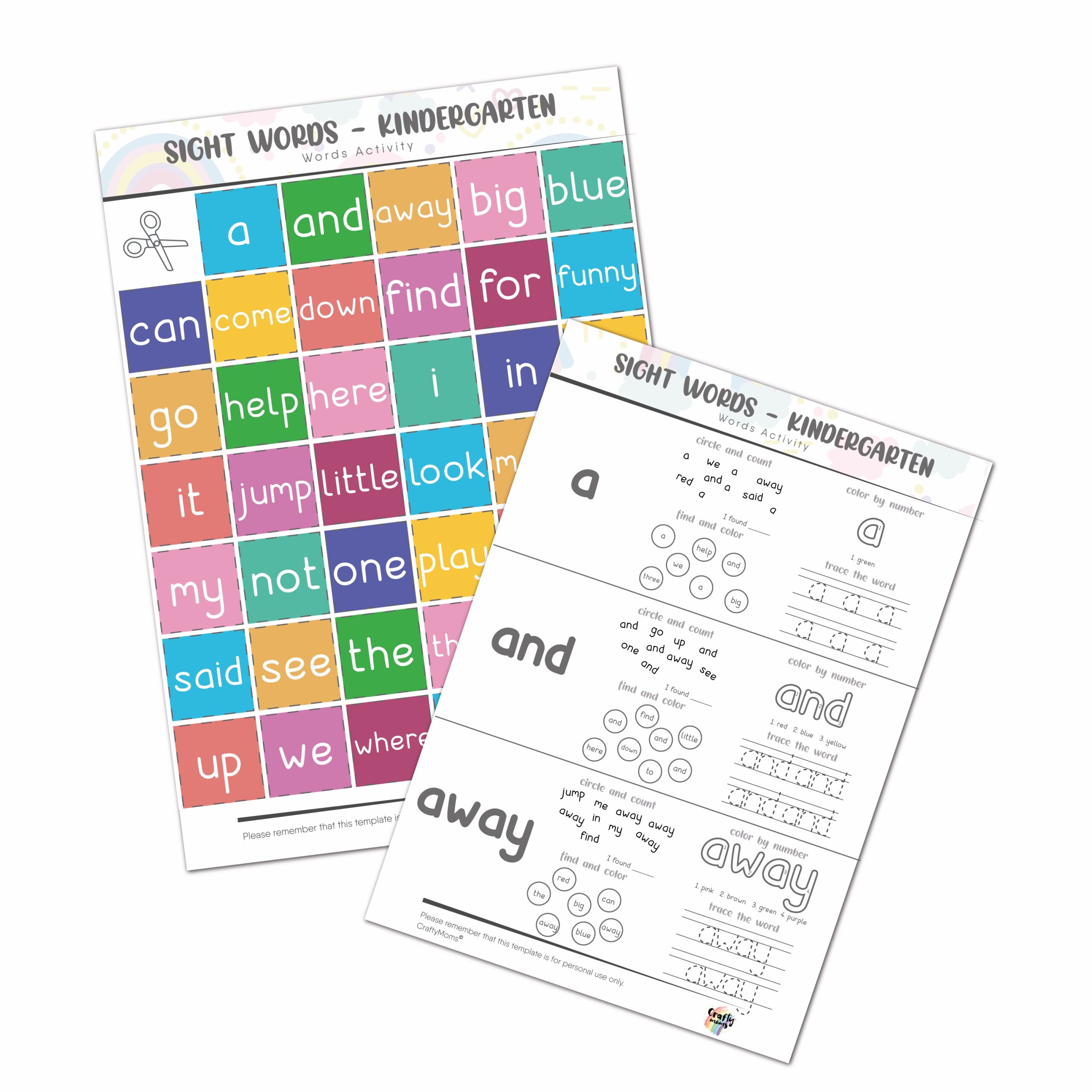 Sight Words Pre-K Level
