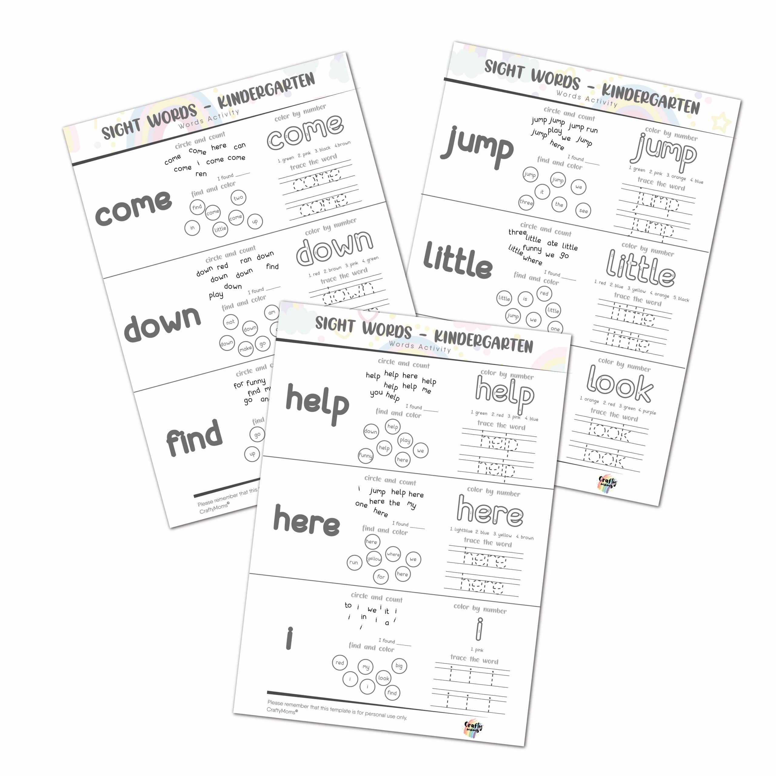 Sight Words Pre-K Level